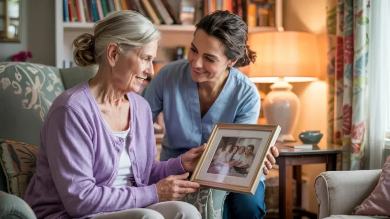 Memory care support provider in Indianapolis helping senior with dementia